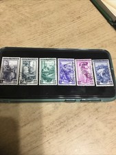 1950 n.6 valori Italia a lavoro filigrana Lettere , 1,5,10,20,30 e 55 Lire ,foto