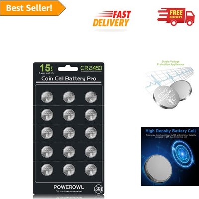 Long Lasting 15-Pack CR2450 3V Lithium Batteries   Ultimate Power Solution