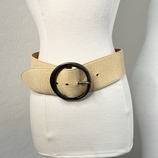 Jenny And The Boys Cream Color Leather Belt Size Small