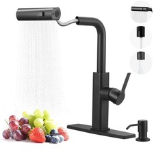 Kitchen Faucet with Pull Down Sprayer: Waterfall Kitchen Sink Faucet with Soa...