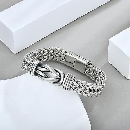 Pulsera nudo regalos para hombre acero inoxidable infinito pulseras Love You Forever - Imagen 12 de 24
