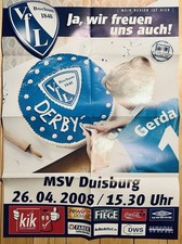 Plakat 2008 VfL Bochum - MSV Duisburg BRD DFB DDR FIFA WM EM UEFA BUNDESLIGA EC
