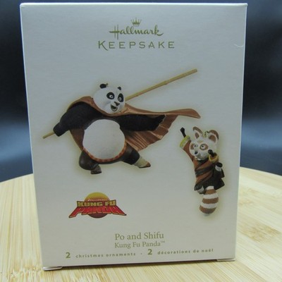 Hallmark 2008 Dreamworks Kung Fu Panda PO and Shifu Keepsake Ornament W/box