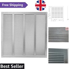 Robust 400mm Galvanised Vent Grille with Insect Shield - Indoor/Outdoor Use