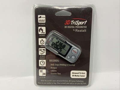 Realalt 3D TriSport 3D Pedometer With Clip & Lanyard Tri-Axis 3D Motion Sensor