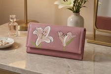 Image of RADLEY PINK KENTUCKY DERBY LEATHER FLAP OVER MATINEE PURSE WALLET LTD NEW!