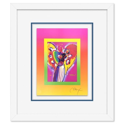Peter Max Angel Mit Herz Auf Blends II Gerahmt Ltd Ed Lithographie #' D Hand