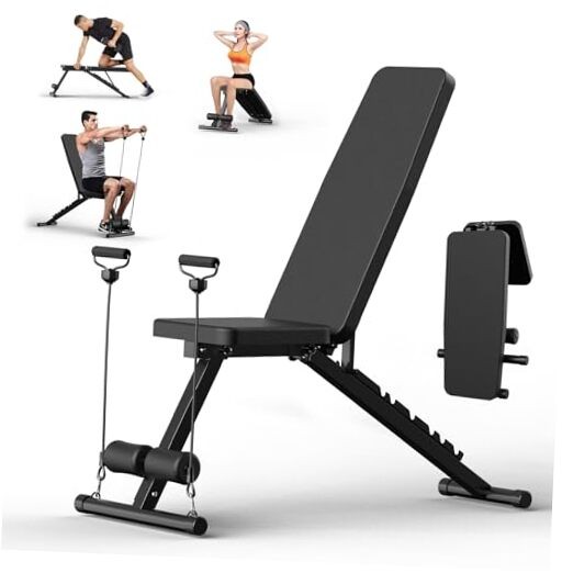 Adjustable Weight Bench for Home Gym Dumbbell Exercise, 600LBS Stable Incline 