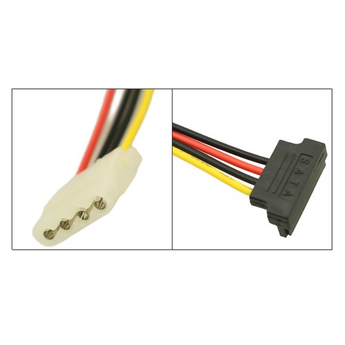 Large 4P to SATA Power Cord Elbow 2 PCS 20cm Copper for SATA HDD Optical - Picture 3 of 4