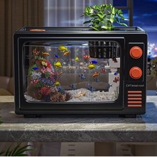 TV Design Fish Tank Kit 3.5 Gallon Aquarium Desktop Fish Tank w/ LED Pump Filter