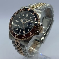 Rootbeer Seiko NH34 GMT Master Mod 40mm Automatic Watch - Oyster / Jubilee
