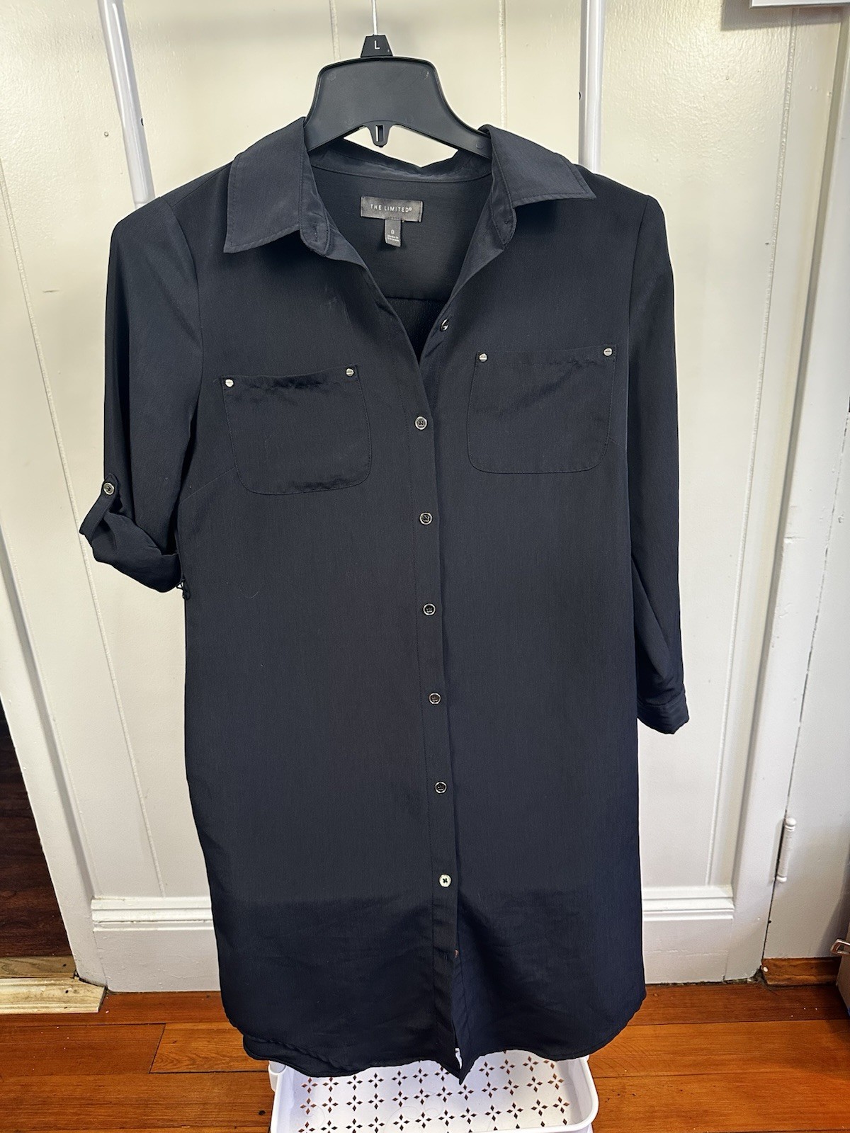 The Limited Black Button Front Collared Shirt Dre… - image 1