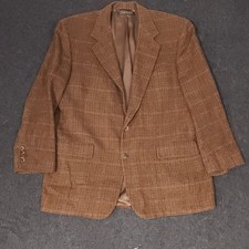 Vintage Brooks Brothers Blazer Mens 46R Brown Herringbone Camel Hair Made In USA