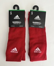 Adidas Baseball Over The Calf 2 Pair Of Socks Red Sz Small Aeroready Compression