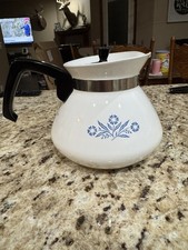 Vintage Corning Ware Blue Cornflower 6 Cup Tea Pot Kettle P-104 with Lid