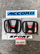 Genuine Oem Gloss Black Logo Emblem Set For Honda Accord 2018-2022 Genuine Oem Gloss Black Logo Emblem Set For Honda Accord 2018-2022