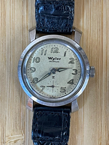  Vintage Wyler Incaflex Swiss Made Manual Wind SS Watch    In Working Order