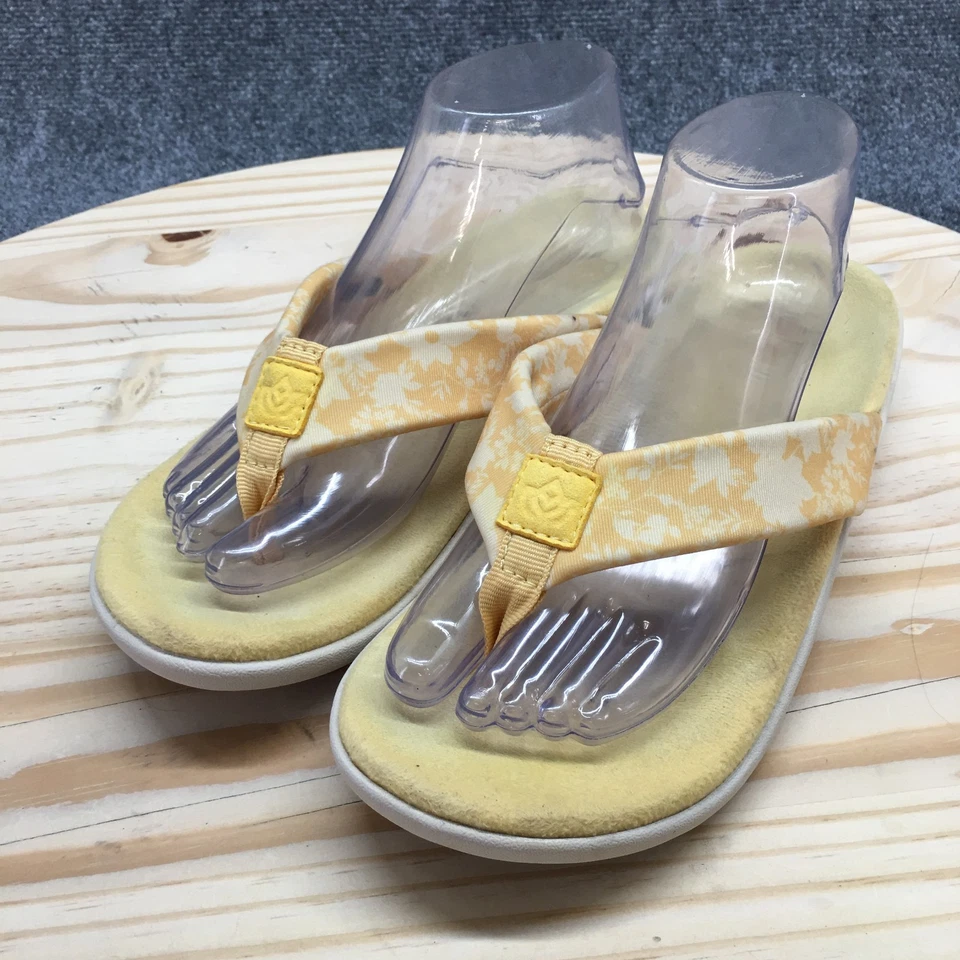 Sandalias Spenco Para Mujer 9 D Yumi Chanclas Tanga Puntera Amarilla Sin Cordones Informales Foto 3 de 4