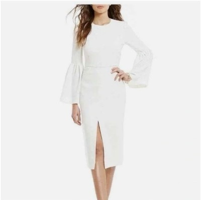 Jill Jill Stuart Women's Cocktail Dress with Front Slit and Bell Sleeves, 14