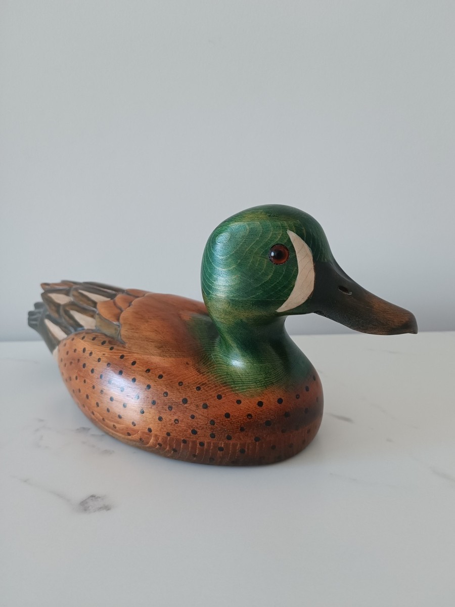 Tom Taber Wooden Carved Duck decoy, made for Orvis Classic