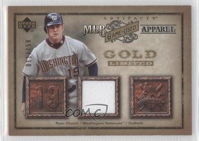 2006 Upper Deck Artifacts MLB Apparel Gold 11/150 Ryan Church #MLB-RC 0m8