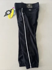 Easton Adult Women's Sz S Pro Piped Fastpitch Softball Pants Black White New Tag