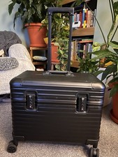 Pilot Cabin Luggage 4 Wheels Hard Shell Suitcase TSA Lock Black