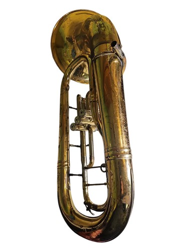 Vintage Buescher Aristocrat Bell Front Baritone Horn W/ Mouthpiece + Hard Case - Picture 4 of 15