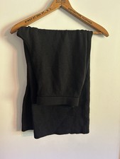 St. John Caviar Black Santana Knit Cropped Pants Size 6 Wool Rayon Pull On
