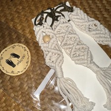 Set Of 3 Macrame Handmade Woven Keychains, Boho Bag Charms, New