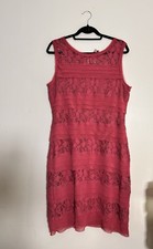 Phase Eight Pink Layered Lace Dress Size 14 Occasion Wedding Party Evening VGC