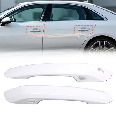 4PCS White Door Handle Covers for 2017-2024 Audi A4 A5 Q5   ABS Low Trim