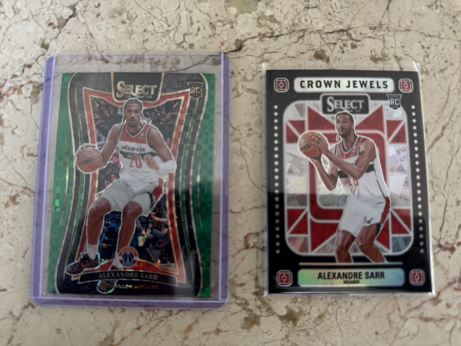 2024-2025 Panini Select Alexandre Sarr RC Green Checkerboard 1/5- Crown Jewels