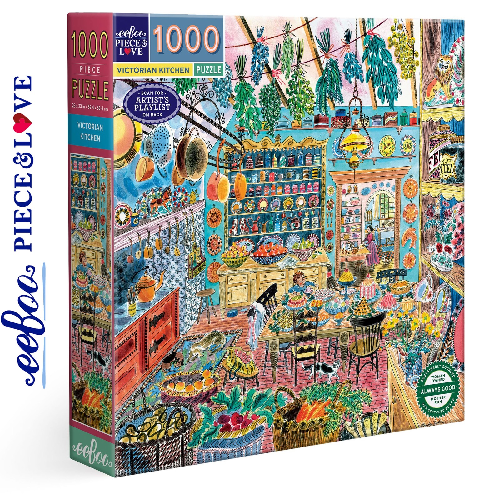 eeBoo VICTORIAN KITCHEN 1000 pc Square Jigsaw Puzzle Super Deluxe PZT733