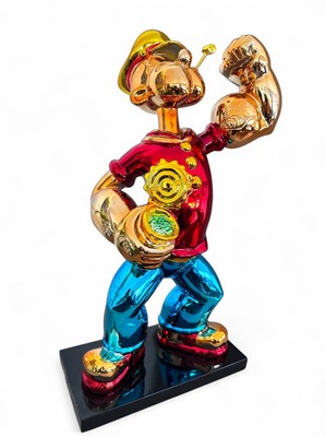 Popeye Figur   Pop-Art Skulptur im Hochglanz-Finish