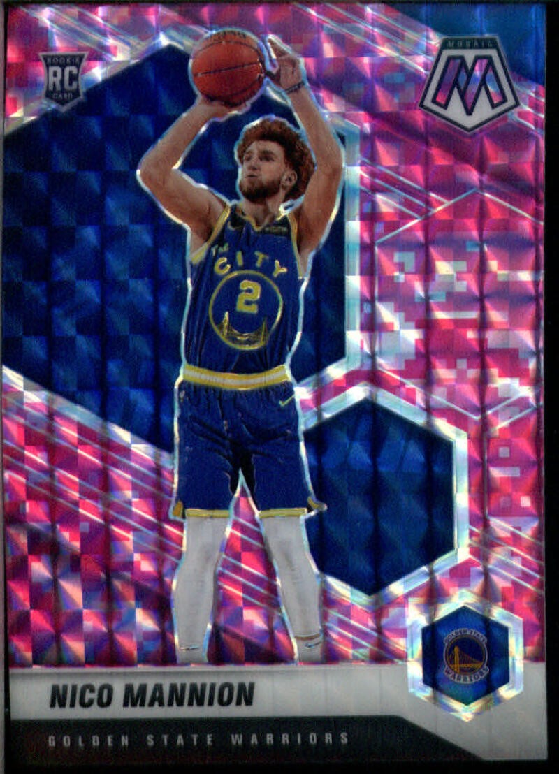 2020-21 PANINI MOSAIC MOSAIC CAMO PINK #229 NICO MANNION RC ROOKIE GOLDEN STATE