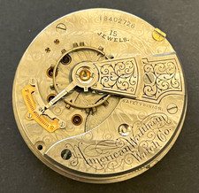 Antique 1912 Waltham Model 1883 820 Pocket Watch Movement Parts/Repair 18s 15j