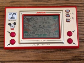 NINTENDO GAME & And Watch Mickey Mouse w/ BOX  MANUAL Paper & Bag 1981 JAPAN