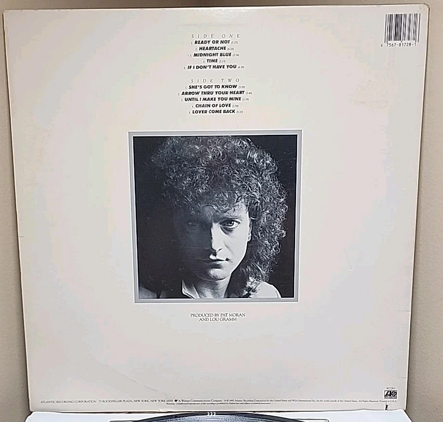 Lou Gramm - Ready Or Not - Vinyl LP 1987 Atlantic Records 81728-1 VG+/VG+ - Image 3 of 4