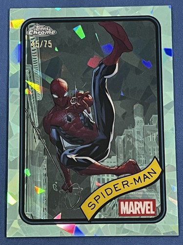 2025 Topps Chrome Marvel Spider-Man Sapphire Aqua /75