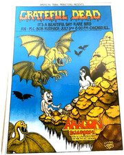 Grateful Dead Replica Poster Aragon Ballroom Chicago IL. Dragons 19" X 14"