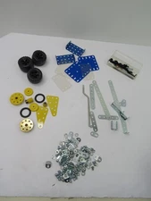 Vtg Meccano Erector Set SPARE PARTS LOT ONLY Wheels Screws Gears France GUC