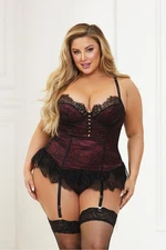 Seven Til Midnight Satin & Eyelash Lace Bustier Set Adult Women Lingerie 11399