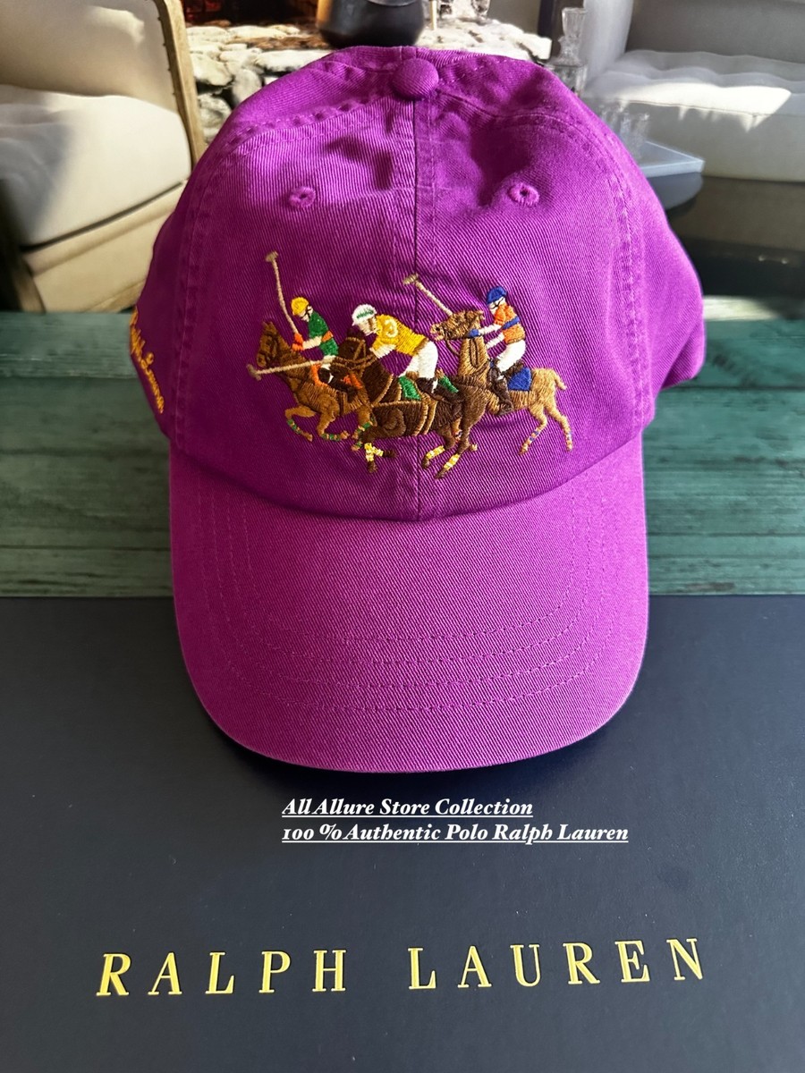 BN Polo Ralph Lauren Triple-Pony Twill Ball Cap Purple Dawn | eBay