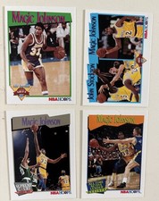 Magic Johnson - 4 Cards - 1991-92 NBA Hoops 535 473 312 321 Los Angeles Lakers