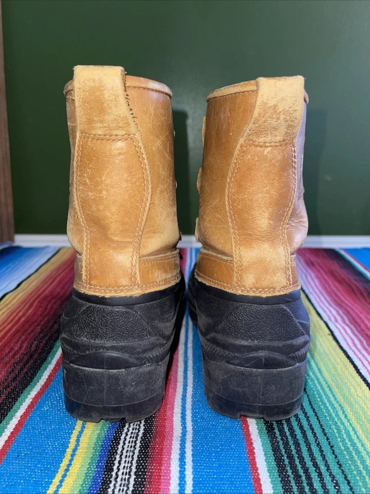 LL Bean Duck Botas de Lluvia Niños 4 Cordones Cuero Senderismo Caza Cabinacore Foto 4 de 4