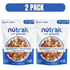 NuTrail Nut Granola Blueberry Cinnamon Keto No Sugar Added 22oz 2 Pack