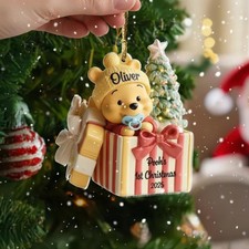 Custom Pooh Baby  s First Christmas Ornament, Personalized Disney