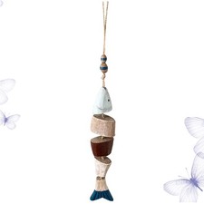  Squisito ornamento da parete stile mediterraneo vintage in legno a forma di pesce