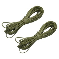 2 Pcs Flat Suede Leather Cord, 5.5 Yards 2.6mm Craft Braid String, Green